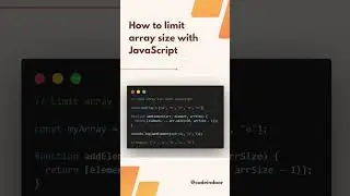How to limit array size with JavaScript #javascript #js #code #codeindoor #reactjs