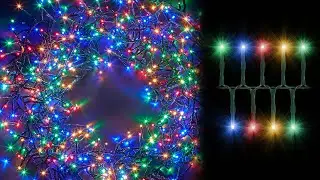 Cluster Multi Colour LED light with Timer -Green Cable