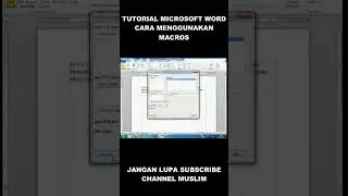 Cara menggunakan Macros di Ms Word 