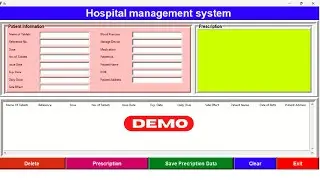 DEMO - Hospital management system project in python with MySql database | Tkinter - 2022