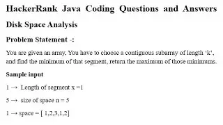 HackerRank Java Coding Question - *Disk Space Analysis* & Answer 2022 #java #hackerrank #coding