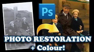 Photo Restoration in Photoshop Using Neural Filters  | Old Photo In Colour | Timelapse