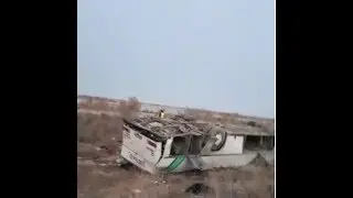 Чистый гололед трасса Кызылорда - Кумколь, жесть что творится