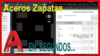 Aceros en Zapatas de AutoCad a Excel