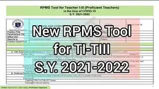 New RPMS Tool 2021-2022 for Proficient Teachers (TI-TIII)