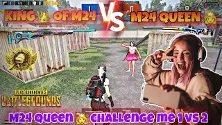 She is Queen 👸 of M24 😱 | Random Pakistani Girl Challenge Me🔥| 1 vs 2 TDM | Husnain Plays