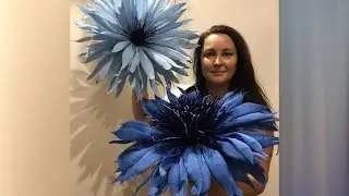 Cornflower made from corrugated paper is simple. MK. Growing flower cornflower.