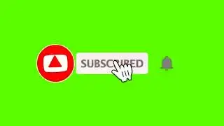 Youtube Animated Green screen Subscribe button with bell icon sound. 