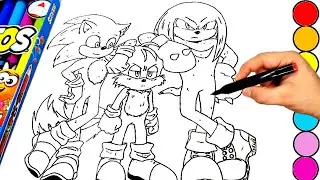 Sonic Coloring Pages NEW Sonic Team NEW Sonic in the movie 3 Tails, Knuckles,Amy Rose compilation 2