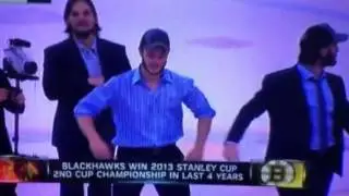 Captain Serious dances at center ice