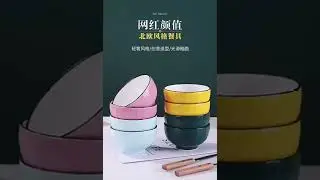 Chén sứ phong cách Nhật 4 màu