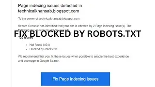 Indexed though blocked by robots.txt blogger 2023 error fix in blogger | enable Robots.txt file Fix
