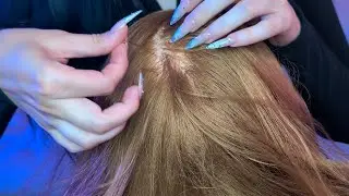 ASMR Hair Parting, Scalp Picking & Scratching |No Talking| Including Rain & Thunderstorm Sounds ⛈️