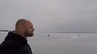 My First Time Driving On Frozen Lake Houghton Lake Michigan Tip Up Town USA
