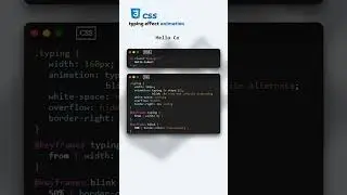 CSS typing effect animation #htmlcss #coding #tutorial