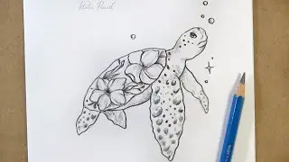 How to Draw a Sea Turtle | Tattoo Design | Pencil Drawing