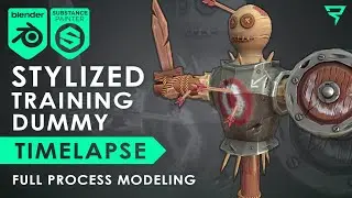 Stylized Training Dummy - 3D Modeling Timelapse