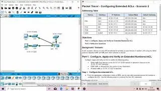 Packet Tracer 4.2.2.11 - Configuring Extended ACLs - Scenario 2