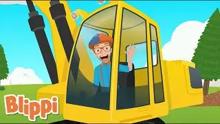 Excavator song Blippi | Learning Songs! | Kids Learning Videos | Nursery Rhymes | ABCs And 123s
