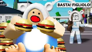 BAMBINO NON SMETTE DI MANGIARE SU BROOKHAVEN ROBLOX!