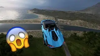 Flying over the river with the Lamborghini Sian