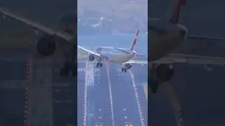 Stunning Crosswind Landing at Madeira Airport