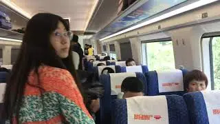 High speed train journey in China. Max speed 244km/h