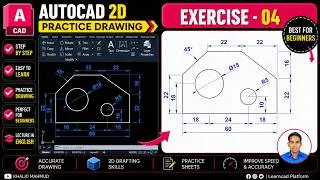 AutoCAD Exercise 4 - Master Basic to Advanced 2D Drawing Techniques | Step-by-Step Guide in English