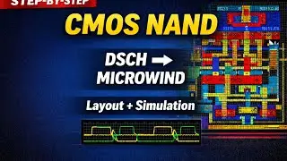 CMOS NAND Gate Tutorial | DSCH & Microwind EDA Simulation | VLSI Logic Gate Explained