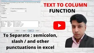How To Use Text to Column in Excel Hindi | Text to column  kese kare in hindi|  Separate data 