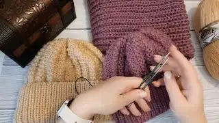 How to knit a beautiful hat with knitting needles. Detailed master class.