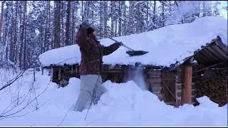 Новый Год в избушке. Жировки лося. Растопка для печки.