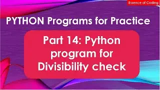 Part 14: Python program for Divisibility check