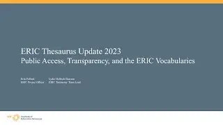 2023 ERIC Thesaurus Update