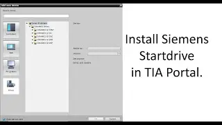 How to install Siemens Startdrive in TIA portal