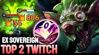 WILD RIFT TWITCH - TOP 2 TWITCH GAMEPLAY - EX SOVEREIGN RANKED