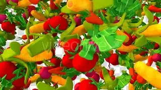 Cartoon Vegetables Falling Down Transition | Motion Graphics - Envato elements
