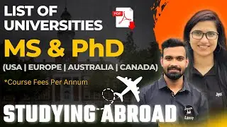 Studying Abroad from India|How to Study Abroad|Foreign Universities for MS and PhD chemistry|USA|UK