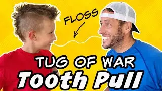 Fun Tooth Pull Video For Kids | Dad vs Kid Tug of War Challenge