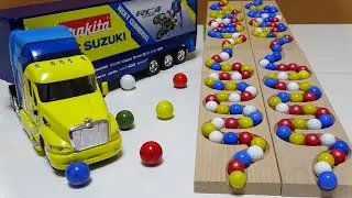 Marble Run Race ☆ HABA Slope & Makita Suzuki Retro Truck