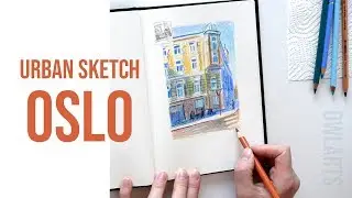 Urban Sketch with Colored Pencils
