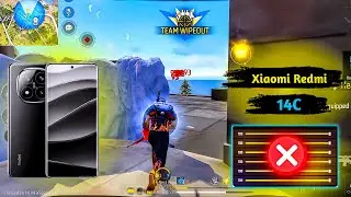 XIAOMI REDMI 14C⚙️SETTINGS⚡FREE FIRE HEADSHOT SENSITIVITY 2024 ♥️HUD + SENSI + DPI