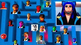 New Rosalia Too Much Big Obunga Family Nextbots In Winter Maze (Garry's Mod)