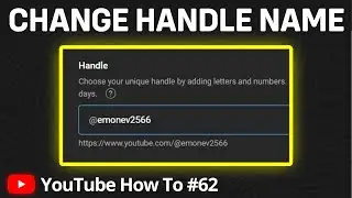 How to Change YouTube Handle Name