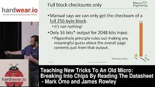 Hardwear.io USA 2024: Breaking Into Chips By Reading The Datasheet - Mark Omo and James Rowley