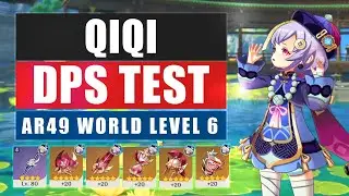 Level 80 Qiqi Main DPS | Damage Test | Genshin Impact 1.1 | AR49 | World Level 6