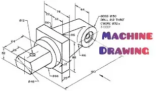 MACHINE DRAWING 3 _Orthographic projection in / Technical drawing / Engineering drawing