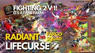 Top 1 Guild PVP Fame Farm! | [LIGHT] RADIANT vs SQUAD + FARGO | Lifecurse POV | Albion East