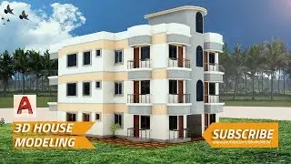 AutoCAD  3D House Modeling Tutorial | Multi Stories | Speed art