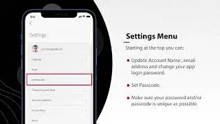 Learn about the Settings Menu in the App